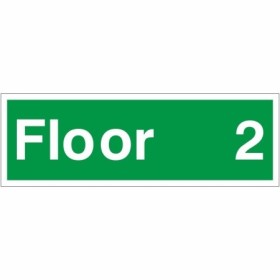 Floor 2 floor level identification safety sign