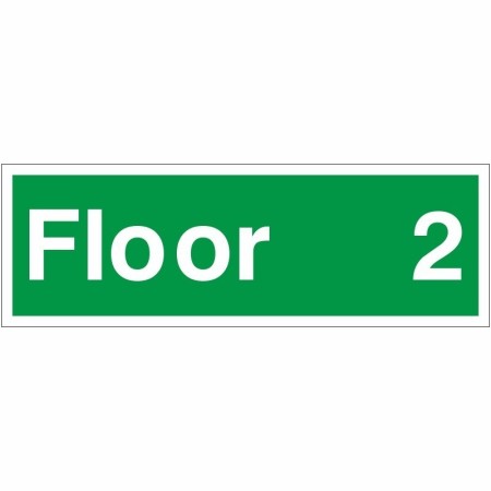 Floor 2 floor level identification safety sign