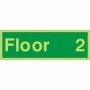  Photoluminescent floor 2 level marker sign with bright green finish