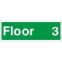 Floor 3 green floor level identification safety sign