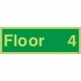  Photoluminescent floor 4 wayfinding sign with clear level numbering