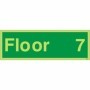  Photoluminescent floor 7 identification sign with bright green finish