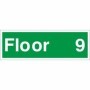 Floor 9 floor level identification safety sign