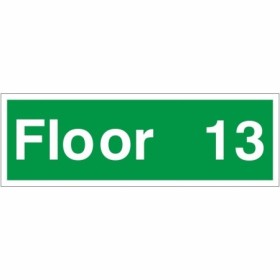 Floor 13 floor level identification safety sign