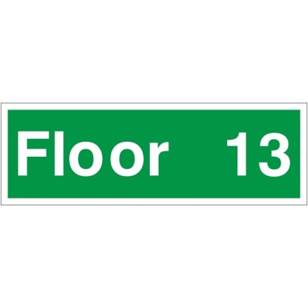 Floor 13 floor level identification safety sign