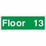 Floor 13 floor level identification safety sign