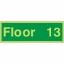  Photoluminescent 13 floor level identification safety sign