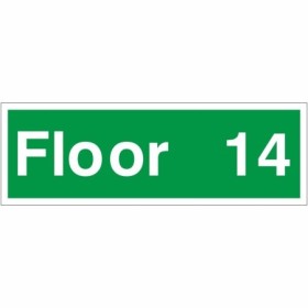 Floor 14 floor level identification safety sign