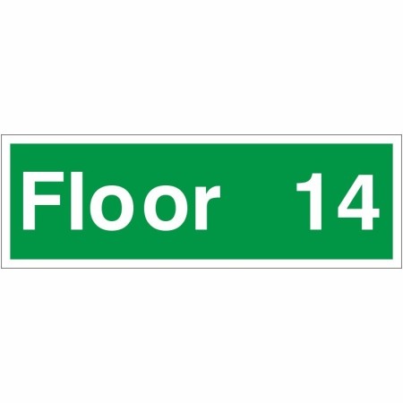 Floor 14 floor level identification safety sign