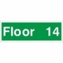 Floor 14 floor level identification safety sign