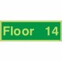  Glow in the dark floor 14 level identification sign
