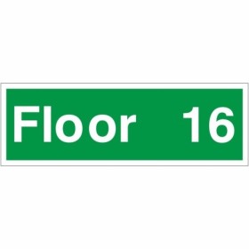 Floor 16 floor level identification safety sign