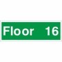 Floor 16 floor level identification safety sign