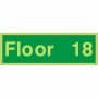  Photoluminescent floor 18 identification sign with bright green background