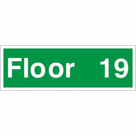 Floor 19 floor level identification safety sign