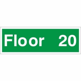 Floor 20 green floor level identification sign for residential and commercial buildings