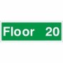 Floor 20 green floor level identification sign for residential and commercial buildings