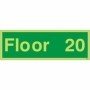  Photoluminescent floor 20 identification sign with bright green background