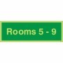  Photoluminescent Rooms 5-9 wayfinding indicator sign