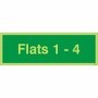  Photoluminescent Flats 1-4 wayfinding indicator sign