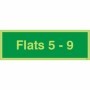  Glow in the dark Flats 5-9 wayfinding sign for apartment and residential building navigation