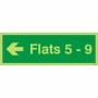  Photoluminescent Flats 5-9 arrow left directional sign