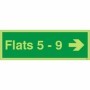  Glow in the dark Flats 5-9 arrow right wayfinding sign
