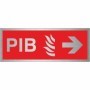  Brushed aluminium PIB arrow right directional fire sign