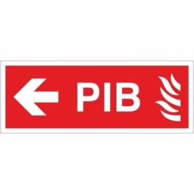 Premises Information Box PIB Arrow Left emergency directional sign