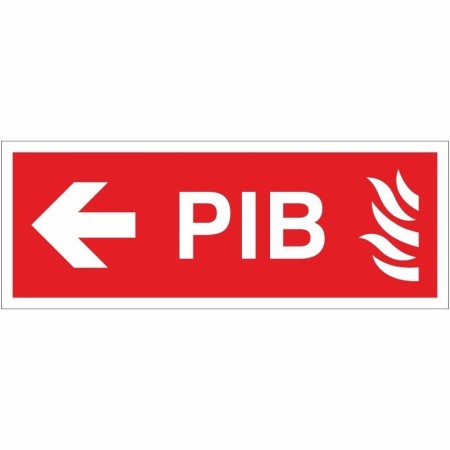 Premises Information Box PIB Arrow Left emergency directional sign
