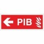 Premises Information Box PIB Arrow Left emergency directional sign
