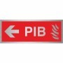  Brushed aluminium PIB arrow left fire direction sign