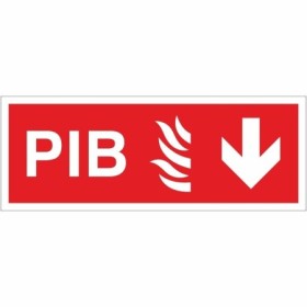 Premises Information Box PIB Arrow Down fire safety sign
