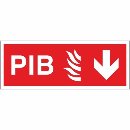 Premises Information Box PIB Arrow Down fire safety sign
