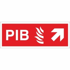 Premises Information Box PIB arrow up right directional safety sign