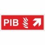 Premises Information Box PIB arrow up right directional safety sign