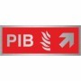  Brushed aluminium PIB arrow up right safety sign
