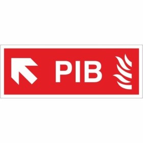 Premises Information Box PIB arrow up left safety sign