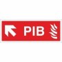 Premises Information Box PIB arrow up left safety sign