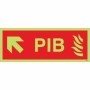  Photoluminescent Premises Information Box PIB arrow up left fire safety sign