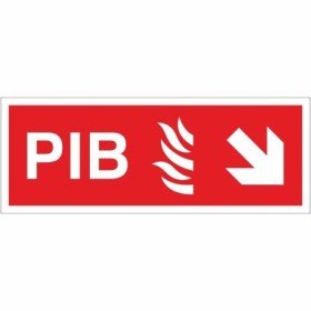 Premises Information Box PIB arrow down right fire safety sign