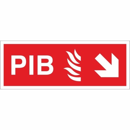 Premises Information Box PIB arrow down right fire safety sign
