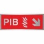  Brushed aluminium PIB arrow down right emergency direction sign