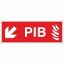 Premises Information Box PIB arrow down left emergency direction sign