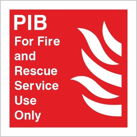 Premises Information Box PIB For Fire and Rescue Service Use Only safety sign