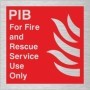  Brushed aluminium Premises Information Box PIB fire and rescue use only sign