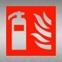 Fire extinguisher brushed aluminium fire safety sign