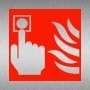Fire Point Symbol Brushed Aluminium Safety Sign