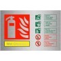 Wet Chemical brushed aluminium fire extinguisher safety sign
