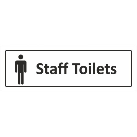 Male staff toilets door sign with male symbol